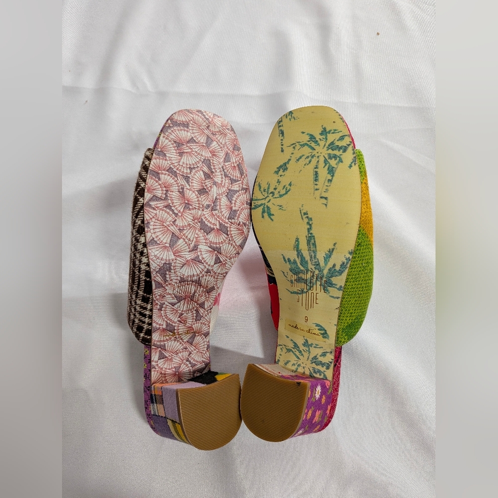 Charlotte Stone Patchwork Slide Sandals - Multico… - image 4